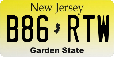 NJ license plate B86RTW