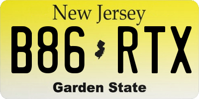 NJ license plate B86RTX