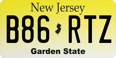 NJ license plate B86RTZ