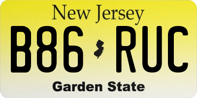 NJ license plate B86RUC