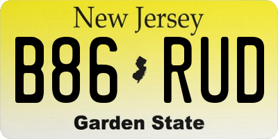 NJ license plate B86RUD
