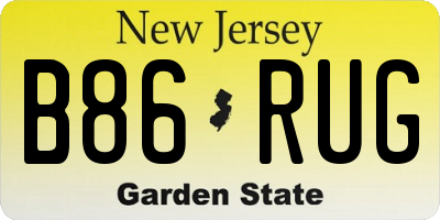 NJ license plate B86RUG