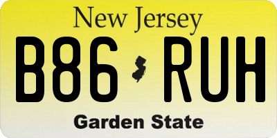 NJ license plate B86RUH