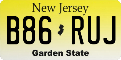 NJ license plate B86RUJ