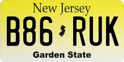 NJ license plate B86RUK
