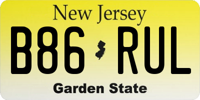 NJ license plate B86RUL