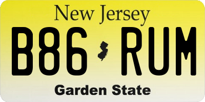 NJ license plate B86RUM