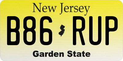 NJ license plate B86RUP
