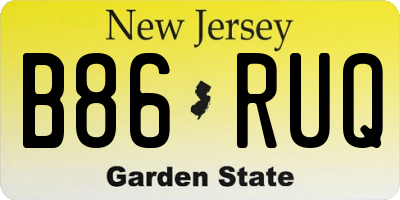 NJ license plate B86RUQ