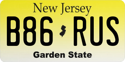 NJ license plate B86RUS