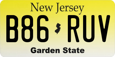 NJ license plate B86RUV
