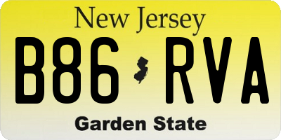 NJ license plate B86RVA