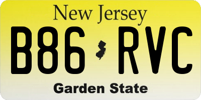 NJ license plate B86RVC