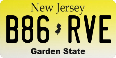 NJ license plate B86RVE