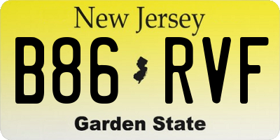 NJ license plate B86RVF