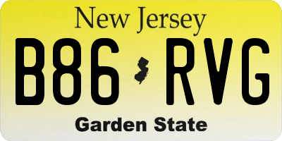 NJ license plate B86RVG