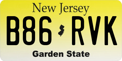 NJ license plate B86RVK