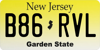 NJ license plate B86RVL