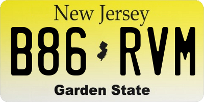 NJ license plate B86RVM