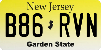 NJ license plate B86RVN