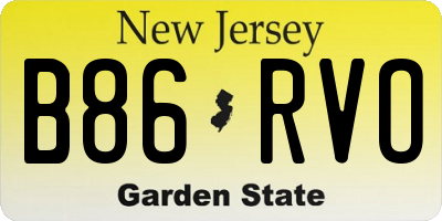 NJ license plate B86RVO