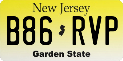 NJ license plate B86RVP