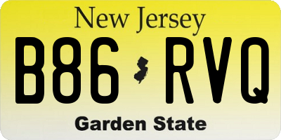 NJ license plate B86RVQ