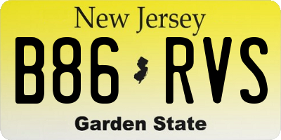 NJ license plate B86RVS