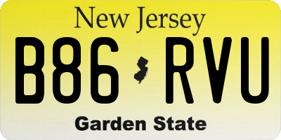 NJ license plate B86RVU