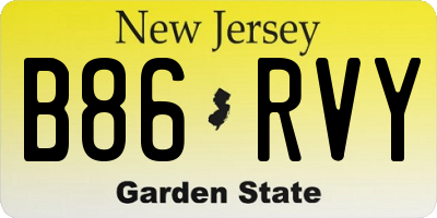 NJ license plate B86RVY