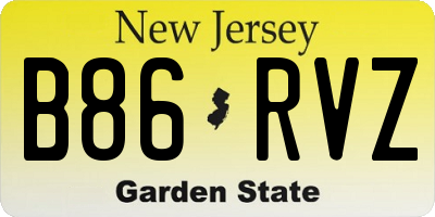 NJ license plate B86RVZ