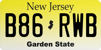 NJ license plate B86RWB