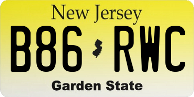 NJ license plate B86RWC