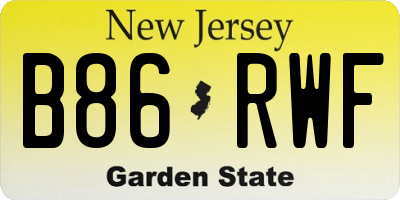 NJ license plate B86RWF