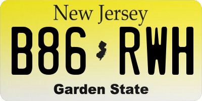 NJ license plate B86RWH