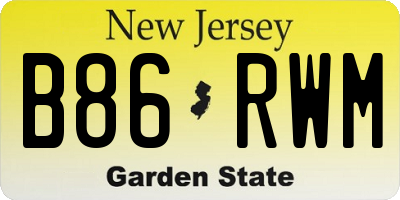 NJ license plate B86RWM