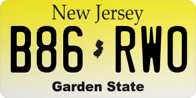 NJ license plate B86RWO