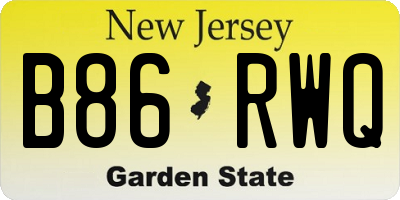 NJ license plate B86RWQ