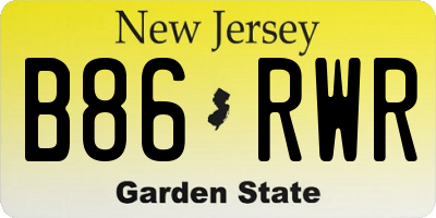 NJ license plate B86RWR
