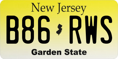 NJ license plate B86RWS