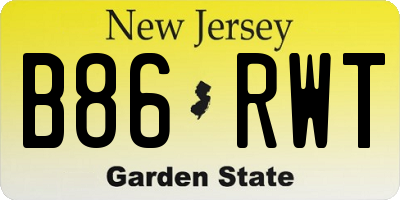 NJ license plate B86RWT