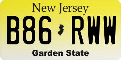 NJ license plate B86RWW