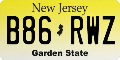 NJ license plate B86RWZ