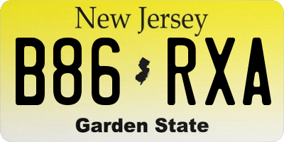NJ license plate B86RXA