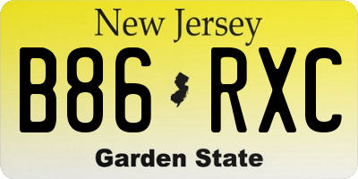 NJ license plate B86RXC