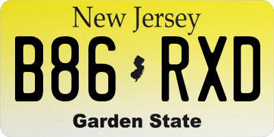 NJ license plate B86RXD