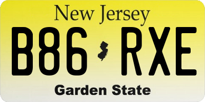 NJ license plate B86RXE