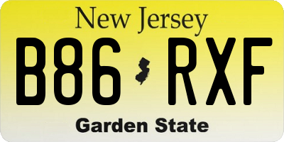 NJ license plate B86RXF