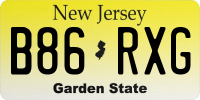 NJ license plate B86RXG