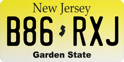 NJ license plate B86RXJ